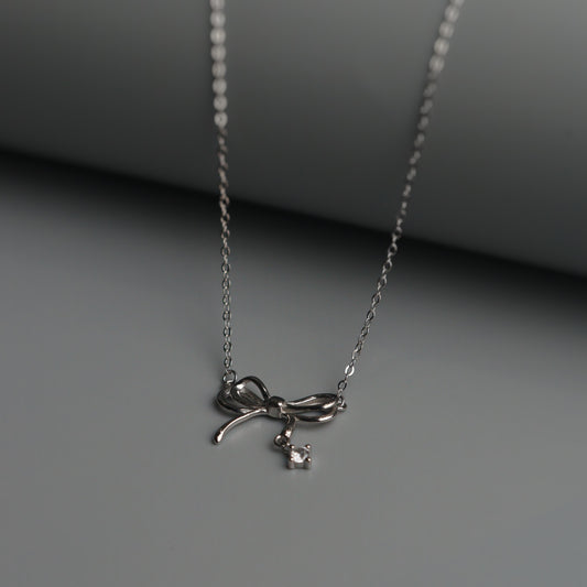 SUD S925 Silver Ribbon Necklace