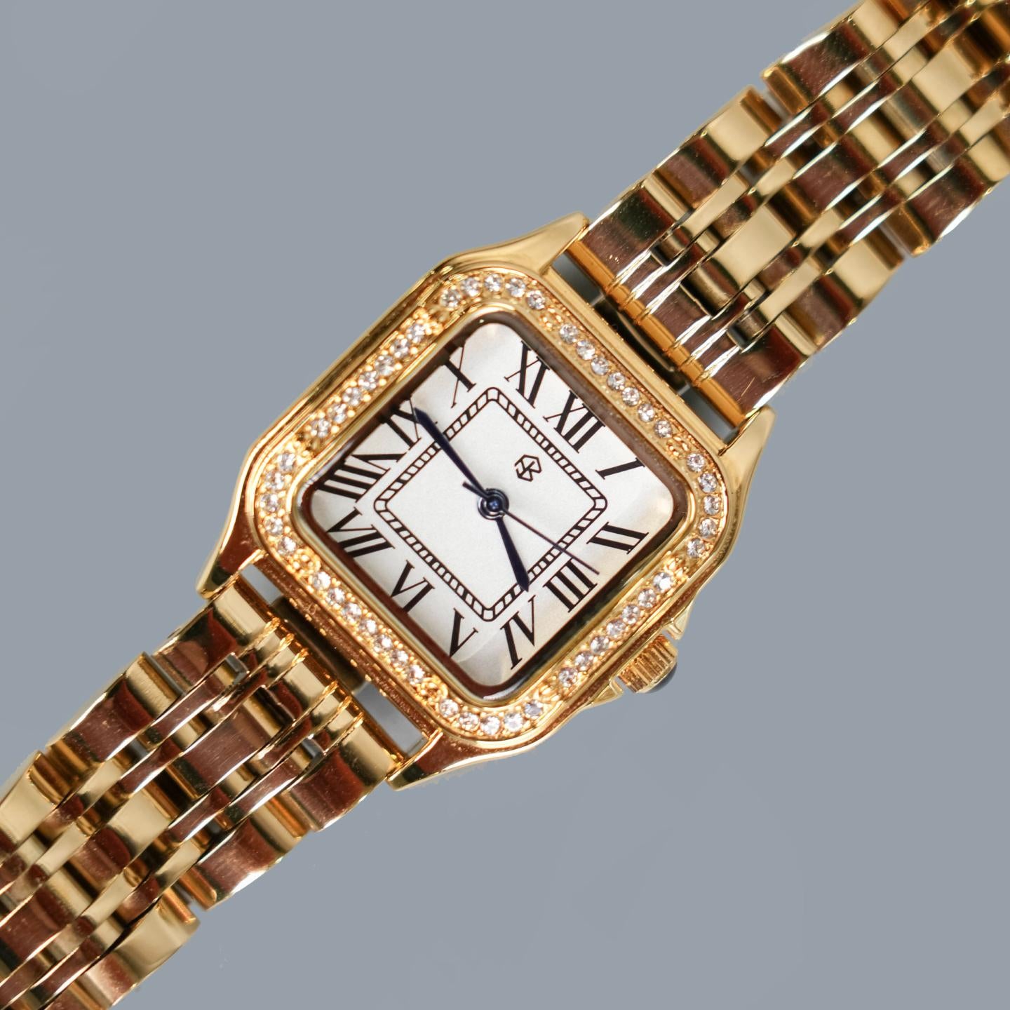 FROSELIX Gold Ice Square Roman Numerical Women's Minimalist Fashion Watch