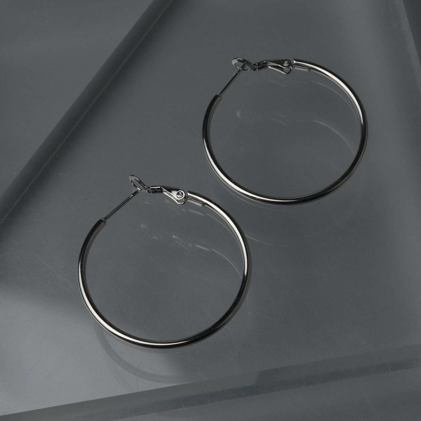 Silver IRAIDA Big Circle Hoop Earrings Women's