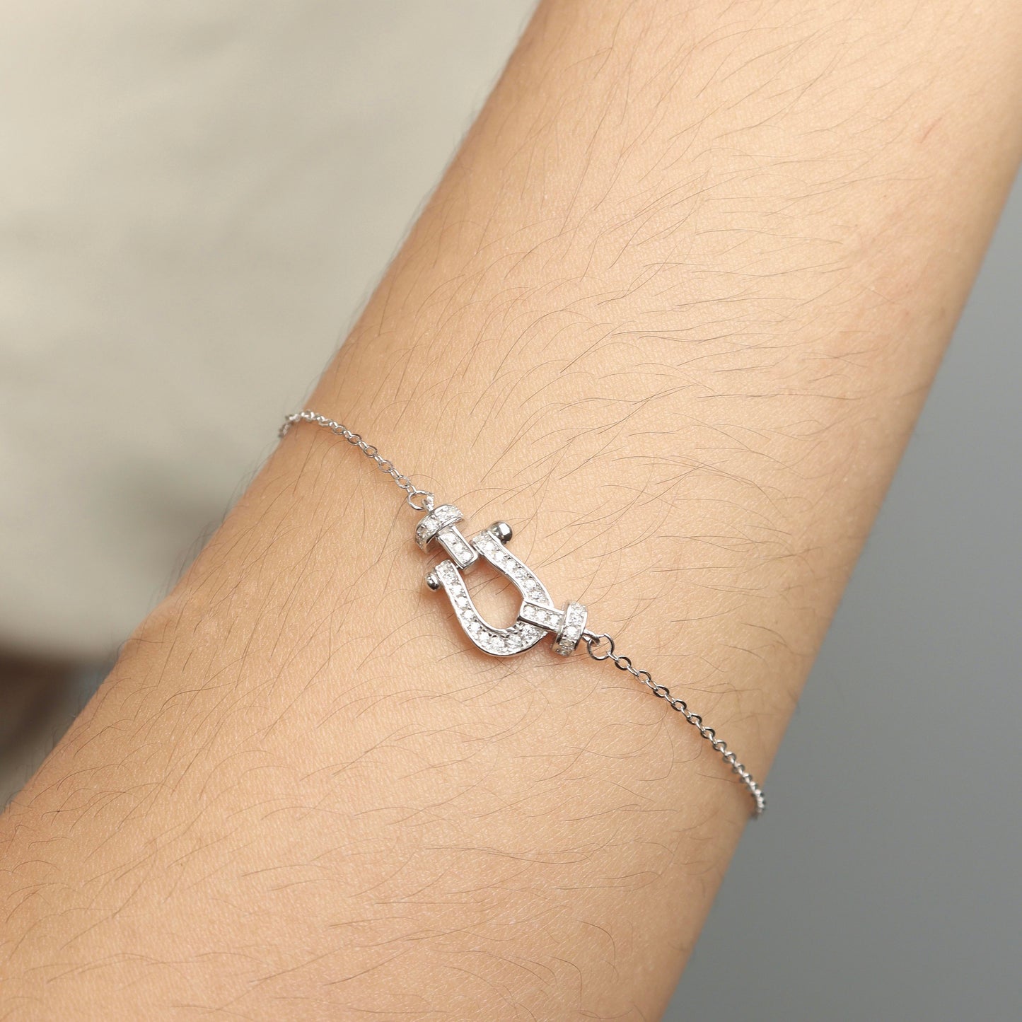 ARGENT S925 Silver Anchor D-Shackles for Women Bracelet