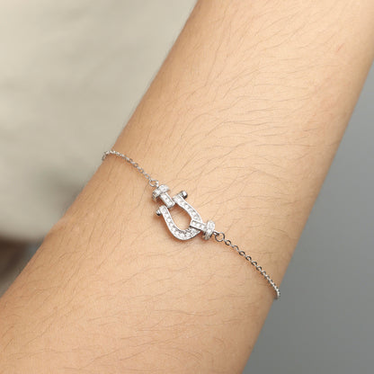 ARGENT S925 Silver Anchor D-Shackles for Women Bracelet