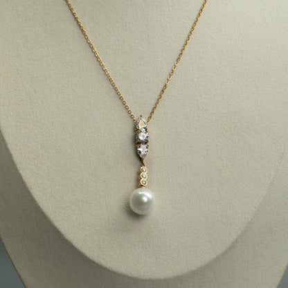 ORBELLEA-PERLUNE Synthetic Pearl Drop Chain Necklace For Women's