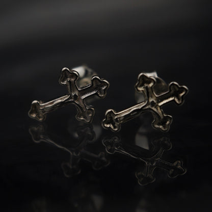 TORIN S925 Silver Gothic Cross Stud Earrings Women's