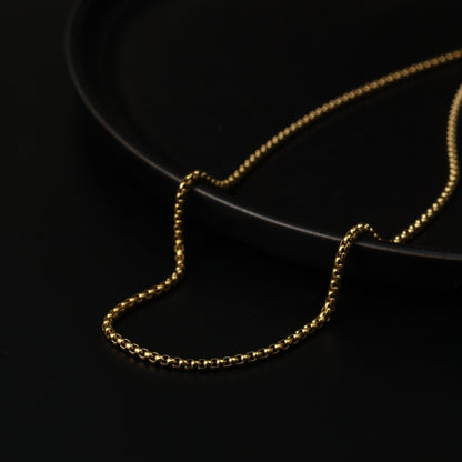 Men Jewelry RIDGE Gld/Silver Box Chain Necklace For Men's Fashion
