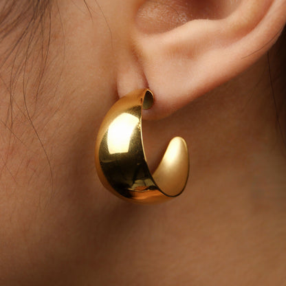 AMOS Classi C Big Half Hoop Earrings For Women's
