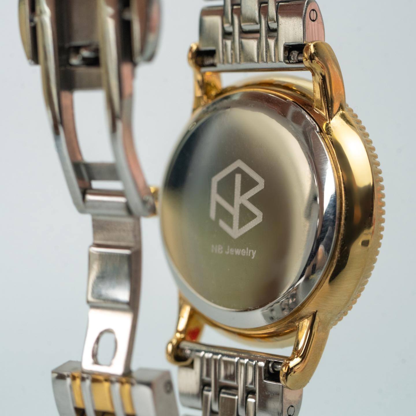 FARES Arabic Number Dial Snake Two-Tone Men's Watch Quartz Movement, Thick Strap Fashion Watch