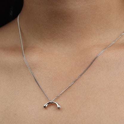 KAELAN S925 Silver Wish Bone Pendant Chain Necklace for Women