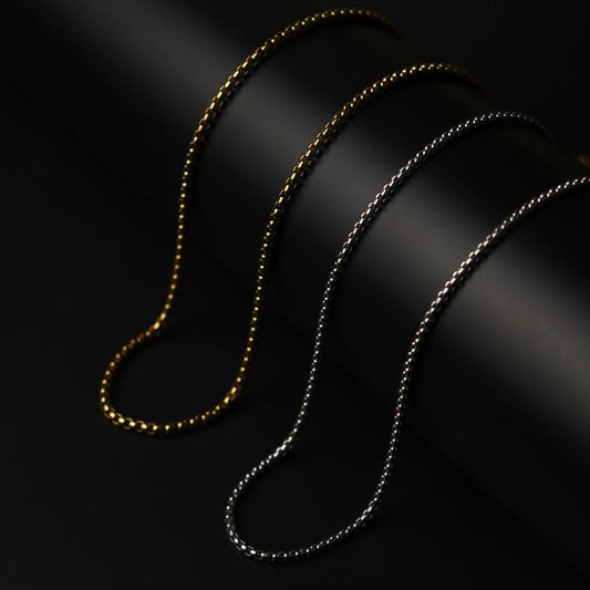 Men Jewelry RIDGE Gld/Silver Box Chain Necklace For Men's Fashion