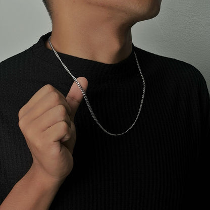 Men Jewelry SON Small Buckle Silver Chain Necklace For Men's