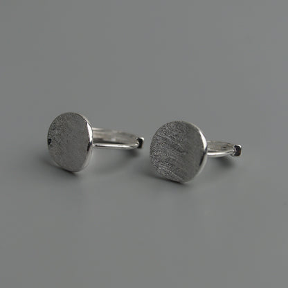 DANIA S925 Silver Disc Round Clip Earrings