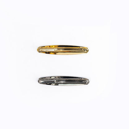 Hair Clip PRIM Gold/Silver Rough Texture Long Bar Snap Clip for Women –