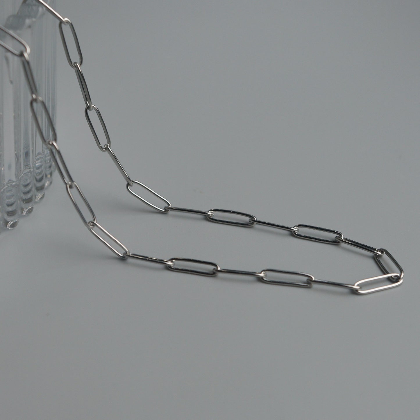 CATALINA Silver Paperclip Unisex Chain Necklace