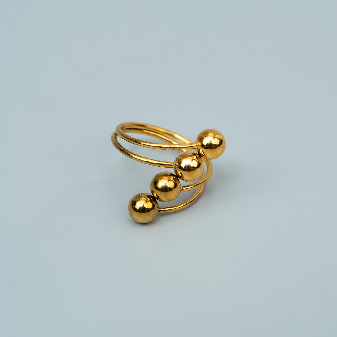 TIVA Porcelain 4 Ball Adjustable Ring for Women