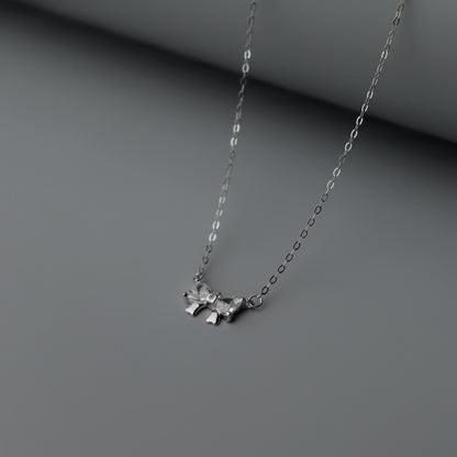 CADE S925 Silver Mini Bow Tie Ribbon Pendant SN00028