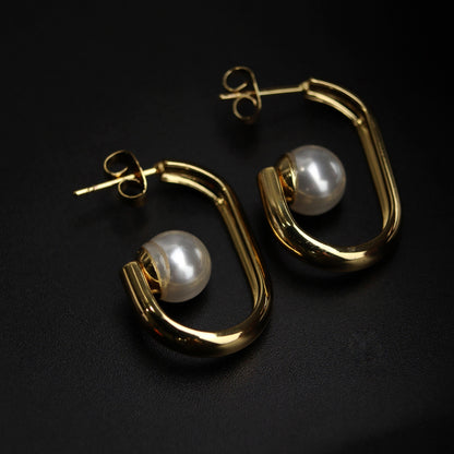 OSLOB Synthetic P Big J Hoop Earrings For Women's