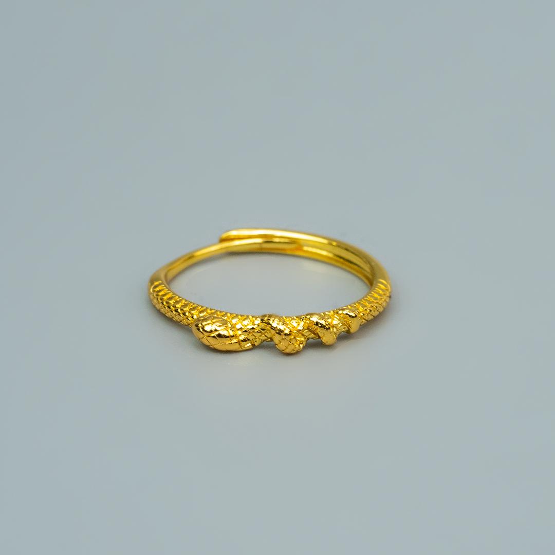 FAYA Twisted Wrapped Snake Head Scales Adjustable Ring for Women