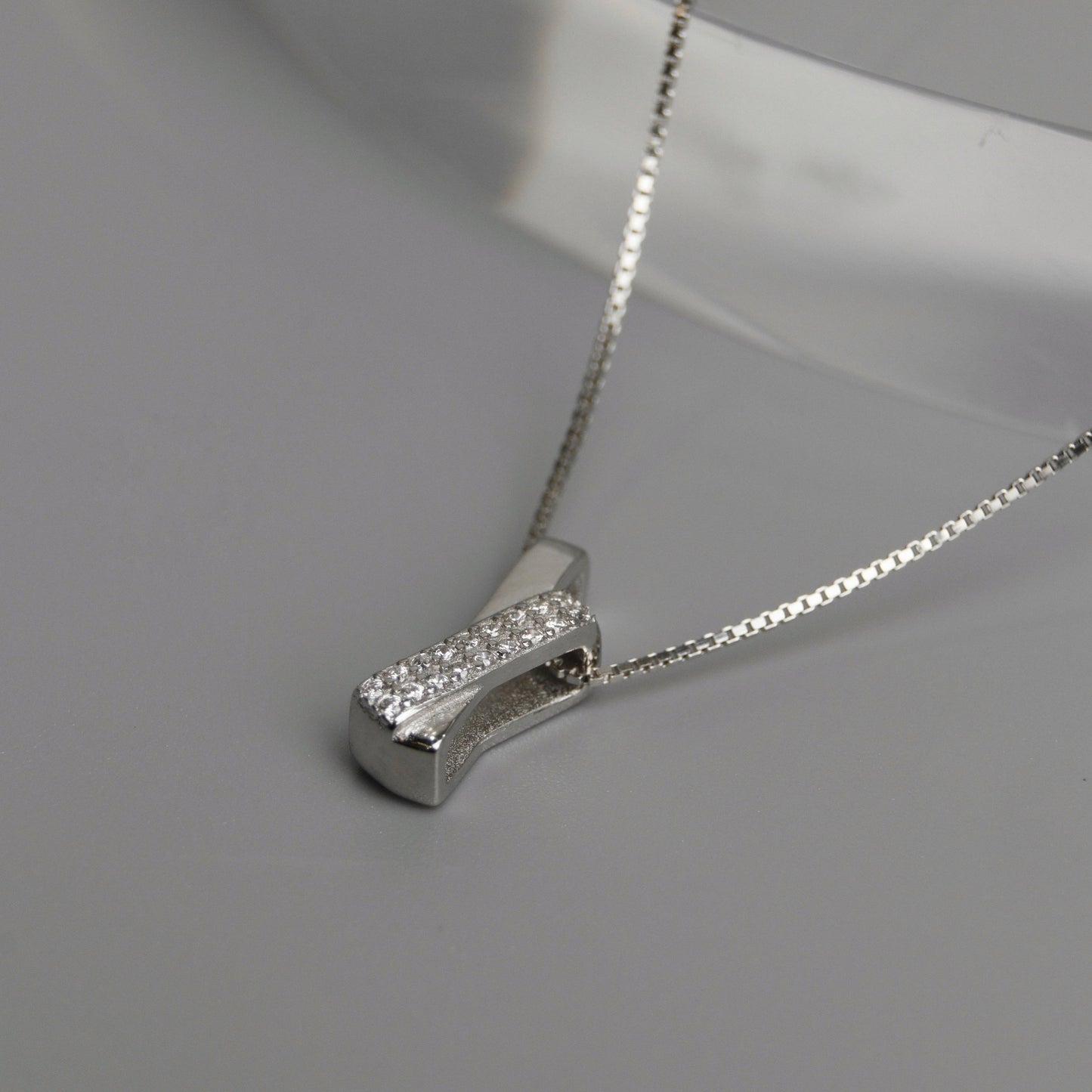 CRUSEN S925 Silver Cross Bar Chain Necklace for Women