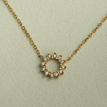 LUAN Sun Disc Pendant Chain Necklace For Women's
