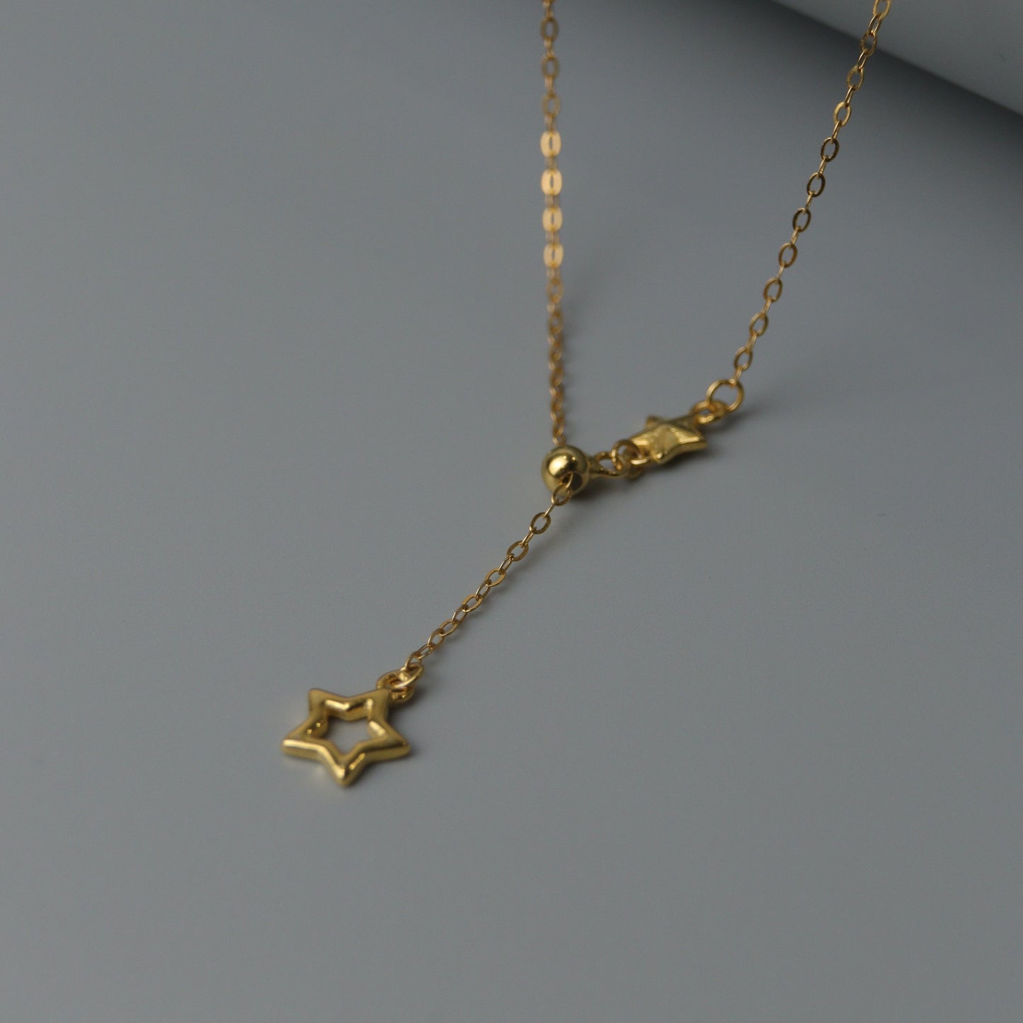 SEVERAN S925 Silver Vermeil Hollow Star Tassel Pendant Chain Necklace for Women