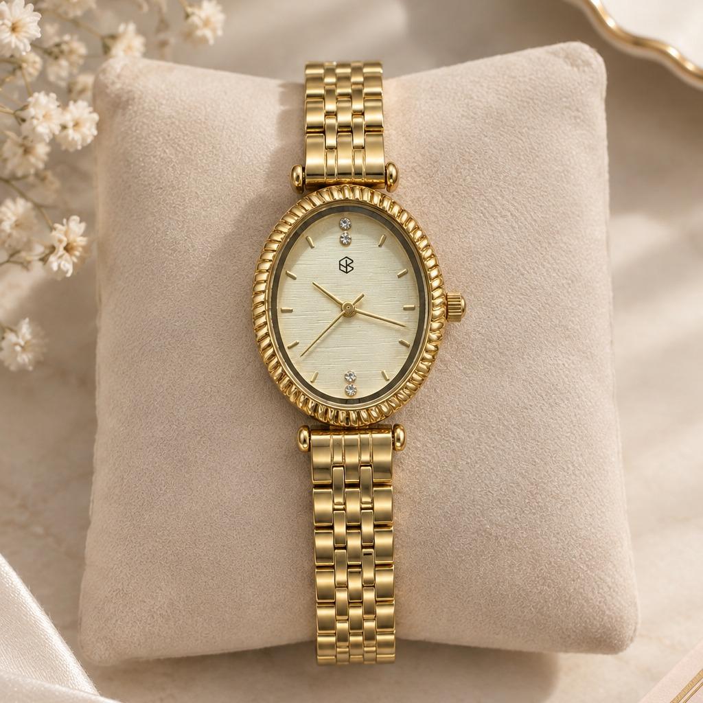 ZOVIA Oval Watch Face Women's Minimalist Fashion Watch