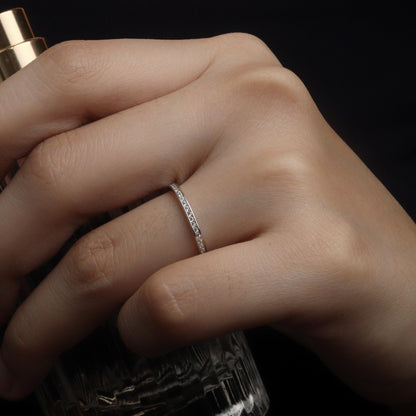 JOSIE S925 Silver Full Embedded Adjustable Ring for Women