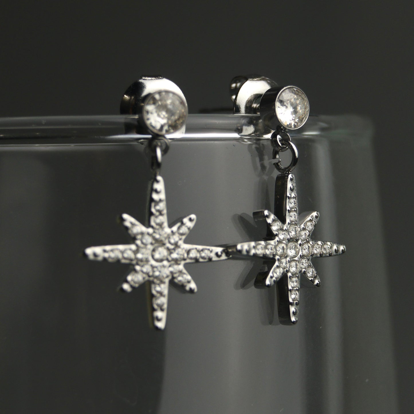 STARLIGHT Silver Star Stud Earrings For Women