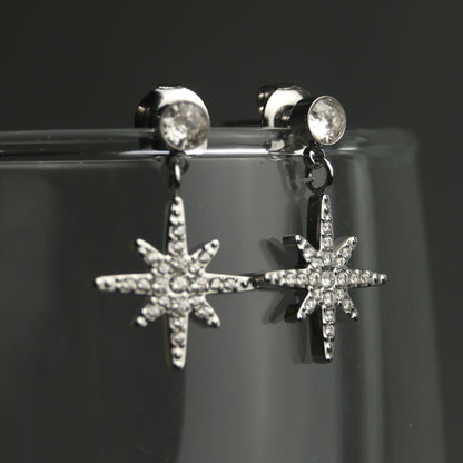 STARLIGHT Silver Star Stud Earrings For Women