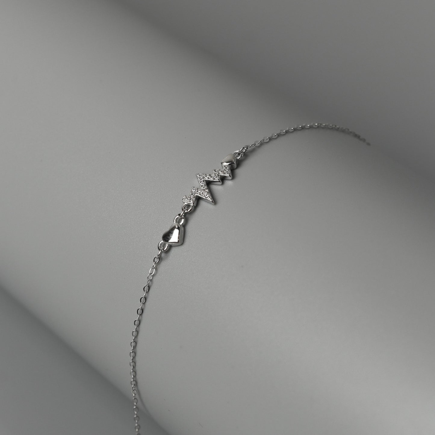 ZAFRIE S925 Silver Heartbeat for Women Men Bracelet