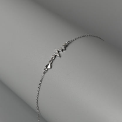 ZAFRIE S925 Silver Heartbeat for Women Men Bracelet