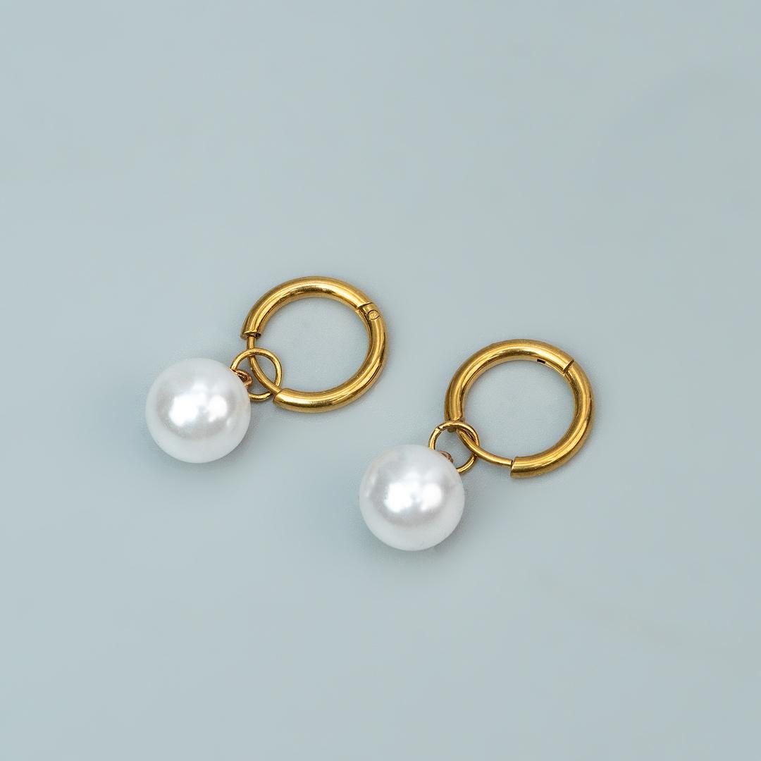 ORCA Synthetic P Circular Hoop Earrings for Women's