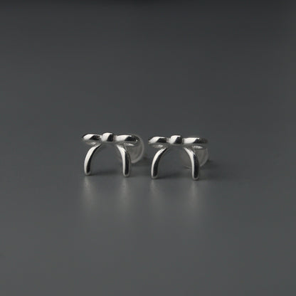 TINIE S925 Silver Mini Ribbon Stud Earrings