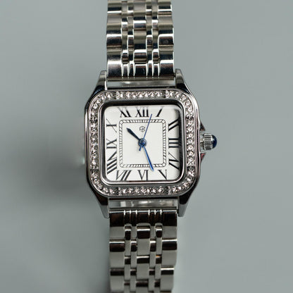 FROSTELIX Silver Ice Rectangle Roman Numerical Minimalist Unisex Watch