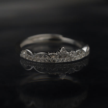 TRACE S925 Silver Crown Adjustable Ring for Women