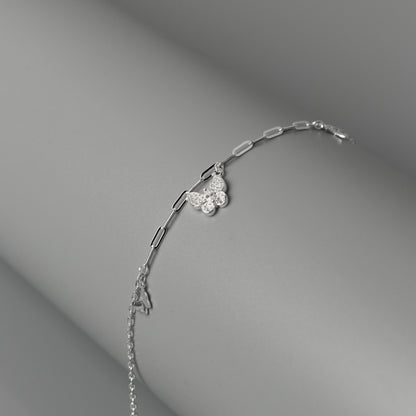 FLITARA S925 Silver Butterfly for Women Bracelet