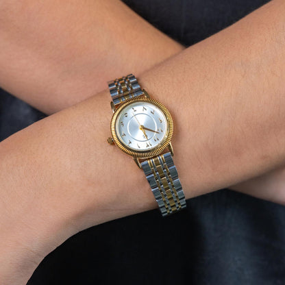 FARES Arabic Number Dial Snake Two-Tone Men's Watch Quartz Movement, Thick Strap Fashion Watch