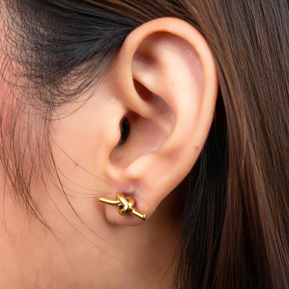 JAQ Tie Knot Stud Earrings for Women's