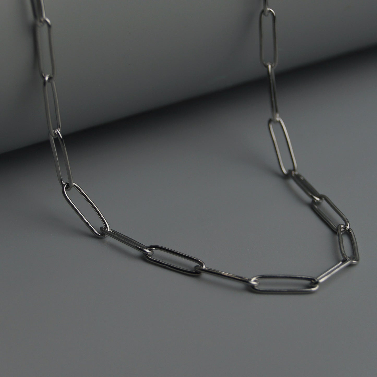 CATALINA Silver Paperclip Unisex Chain Necklace