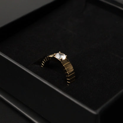 LOEN Fluted Band Style Engagement Ring for Women