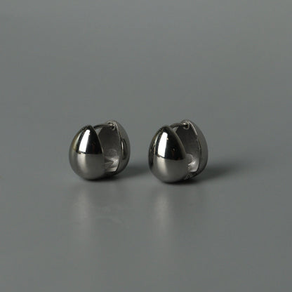 ZINNIA Silver Droplet Huggies Clip Earrings for Women's