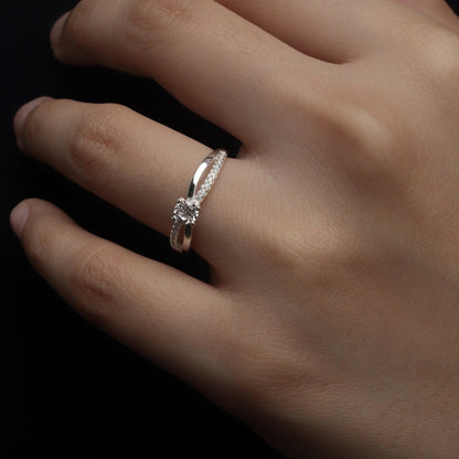 S925 Silver Versatile Shapes Embedded Adjustable Ring Women's