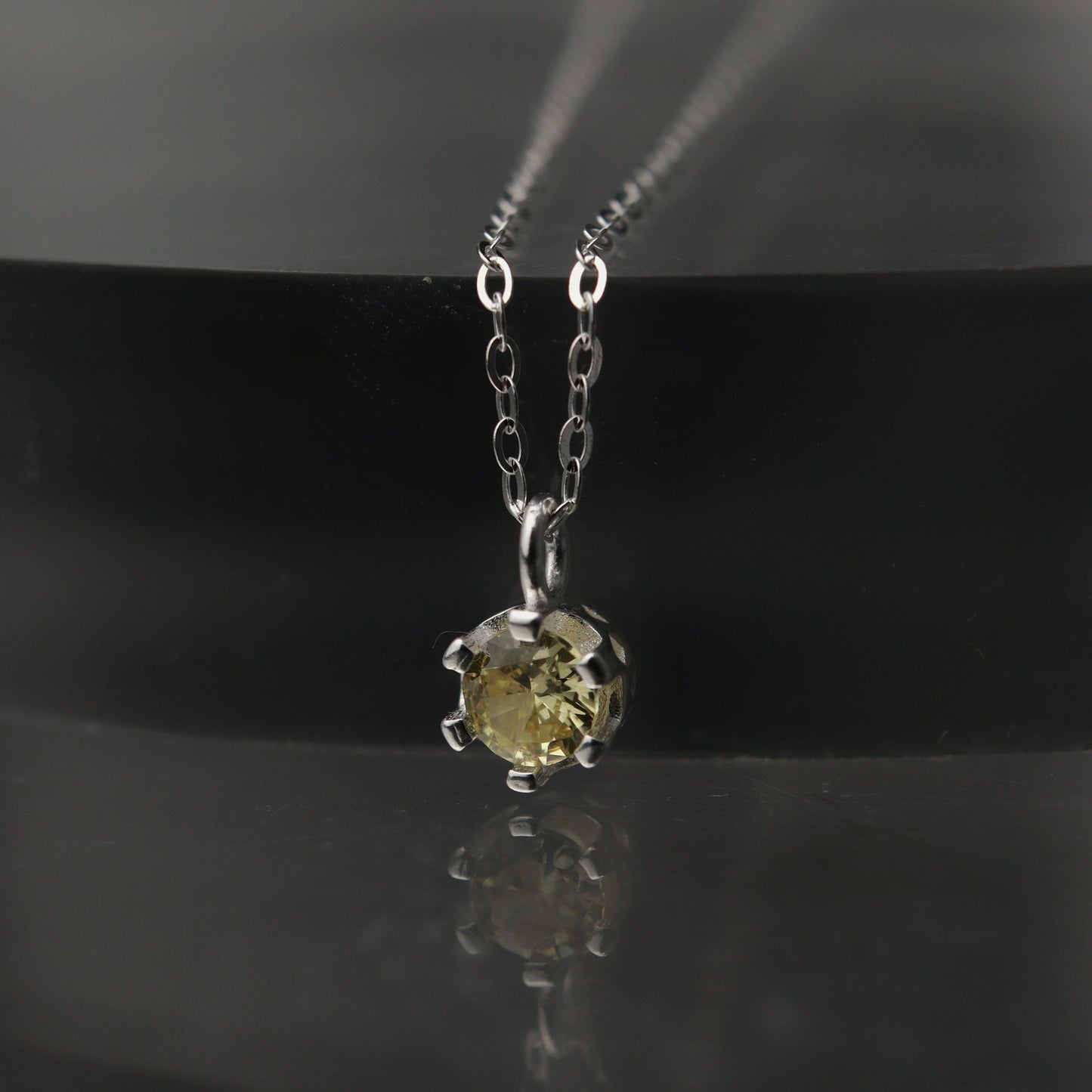 Birth Month Stones S925 Silver Pendant Chain Necklace for Women
