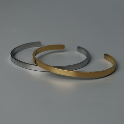 Men Jewelry OLIVER Black/Silver/Gld Plain Open Bangle Fashion For Men's