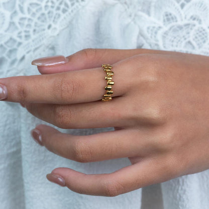 VION Uneven Rectangle Hip-Hop Adjustable Ring for Women