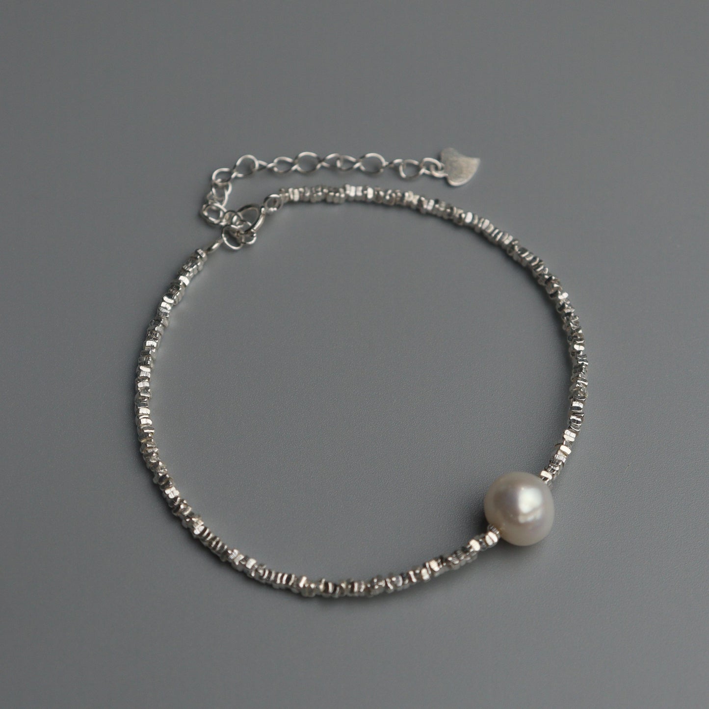 ZALER S925 Silver for Men Women Fresh Water Pearl Bracelet