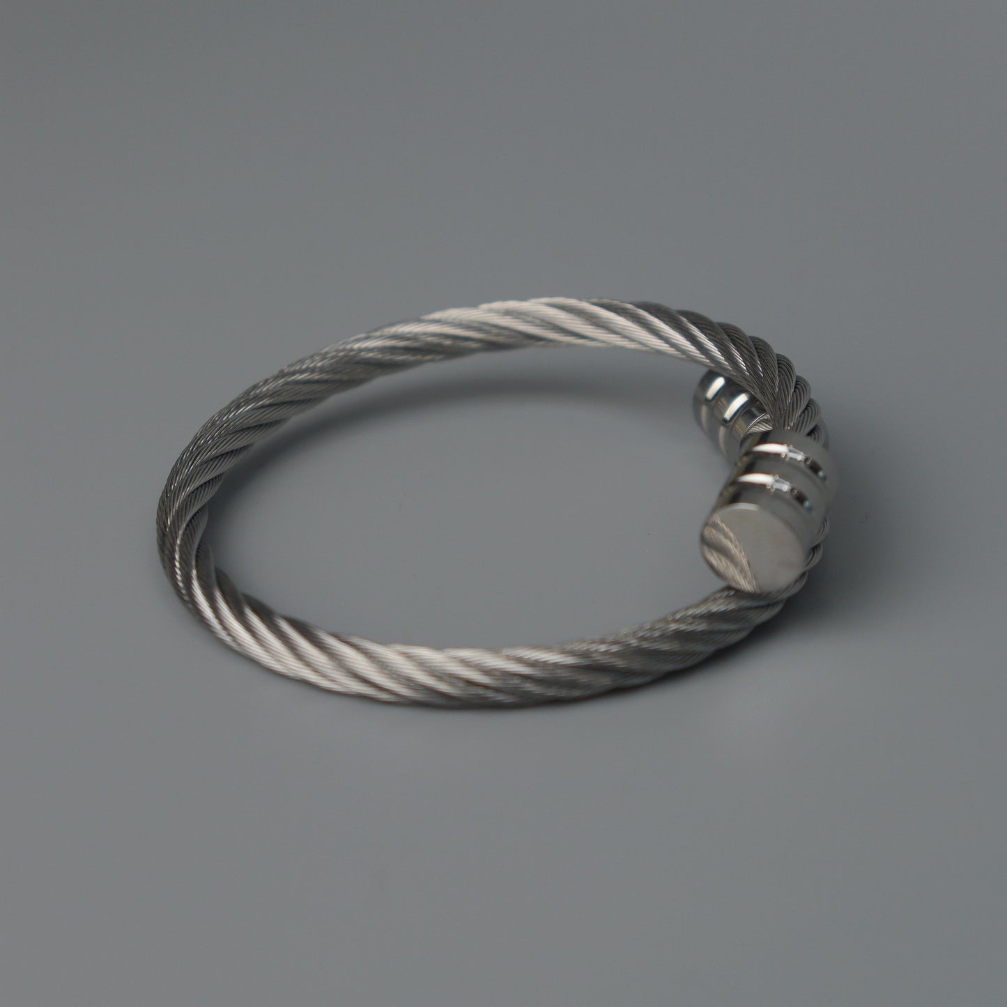 ZAE Silver Twisted Flexible Bangle For Women Men Unisex