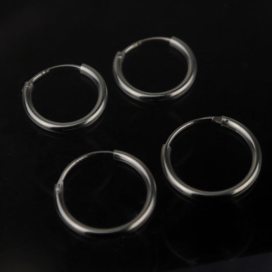 TYLA S925 Silver 10mm/15mm Clip Earrings Women's