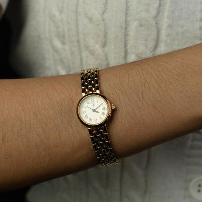 VELRA Gold Round Roman Numerical Women's Fashion Watch