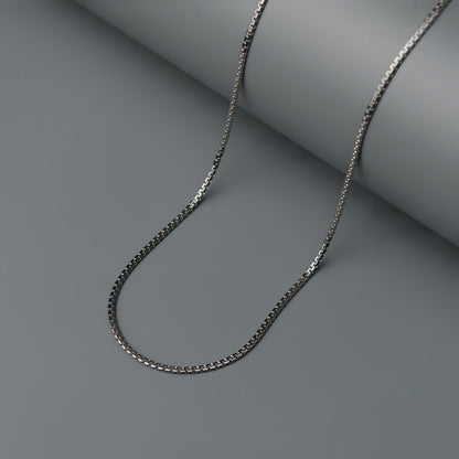 Men Jewelry FLETCHER Silver Thin Flat Chain Necklace Fashion For Men's