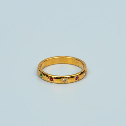 COL Colorful Star Embedded Ring for Women