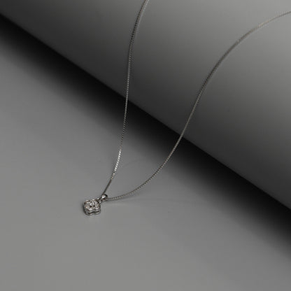 EVERLY S925 Silver Flower Pendant Chain Necklace for Women